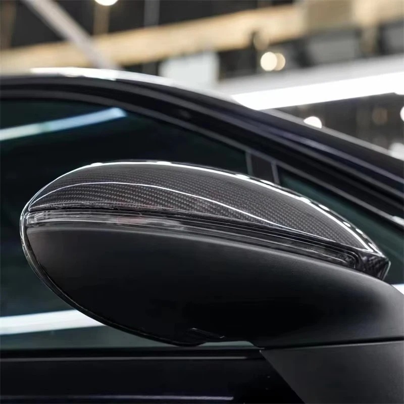 Carbon Fiber Rear View Side Mirror Covers Fit for Cayenne 958.2 18-22Replacement/Paste 2PCS